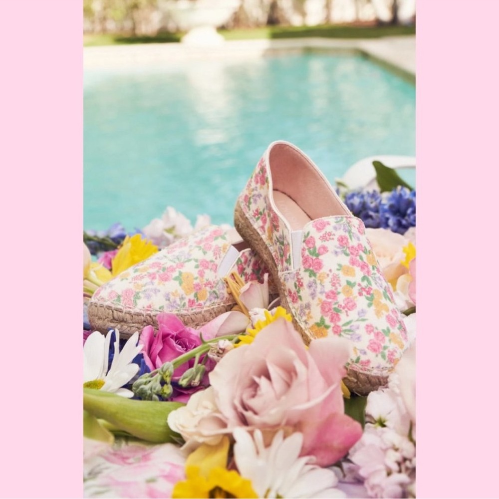 NIB LoveShackFancy Girls Floral Espadrille Slip-On Shoes 3 / 34